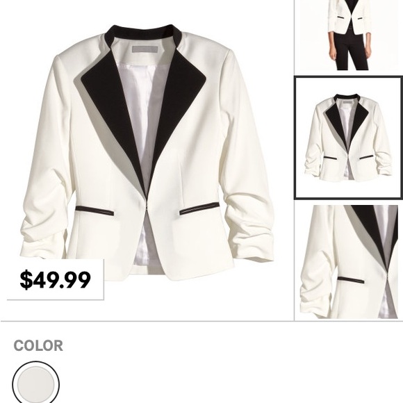 H&M Cream and Black Jacket - Picture 1 of 4